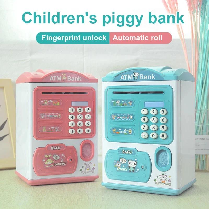 어린이 다기능 은행, 안전한 소리 및 가벼운 음악 돼지 저금통, 디지털 동전 저축, 안전한 ATM 기계, 어린이 선물